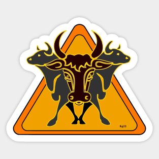 Country Western Bull Tattoo Sticker